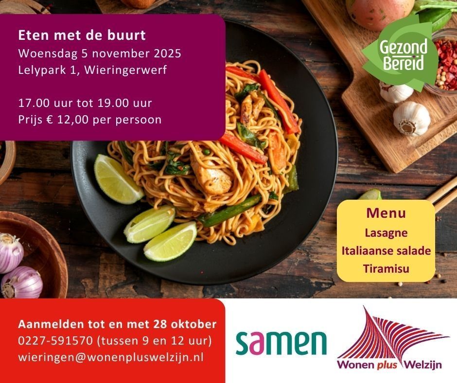 Eten met de buurt in Wieringerwerf, Lelypark 1