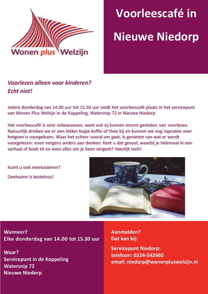 Voorleescafé in Nieuwe Niedorp