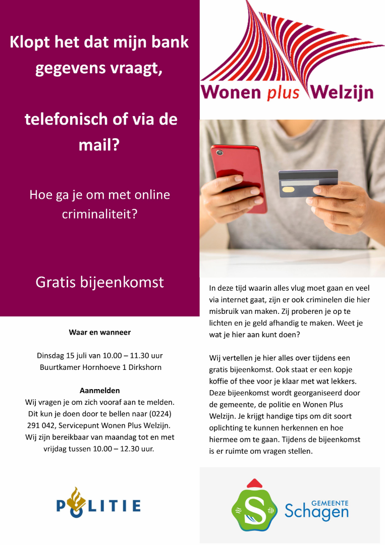 Gratis bijeenkomst: Hoe ga je om met online criminaliteit?