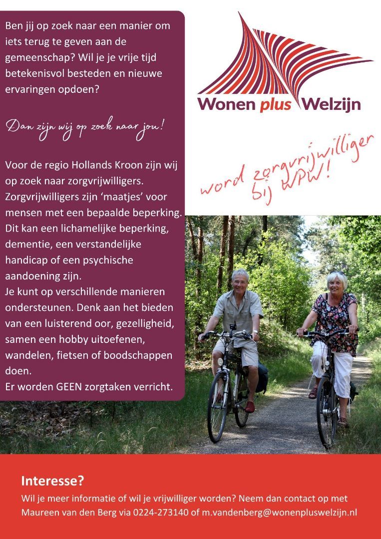 Word zorgvrijwilliger bij WPW!