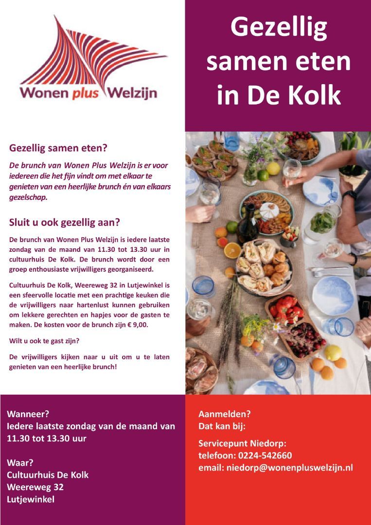 Het is weer brunchtijd in Cultuurhuis De Kolk
